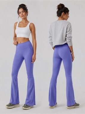 Outdoor Voices Violet Rib Flare Pants